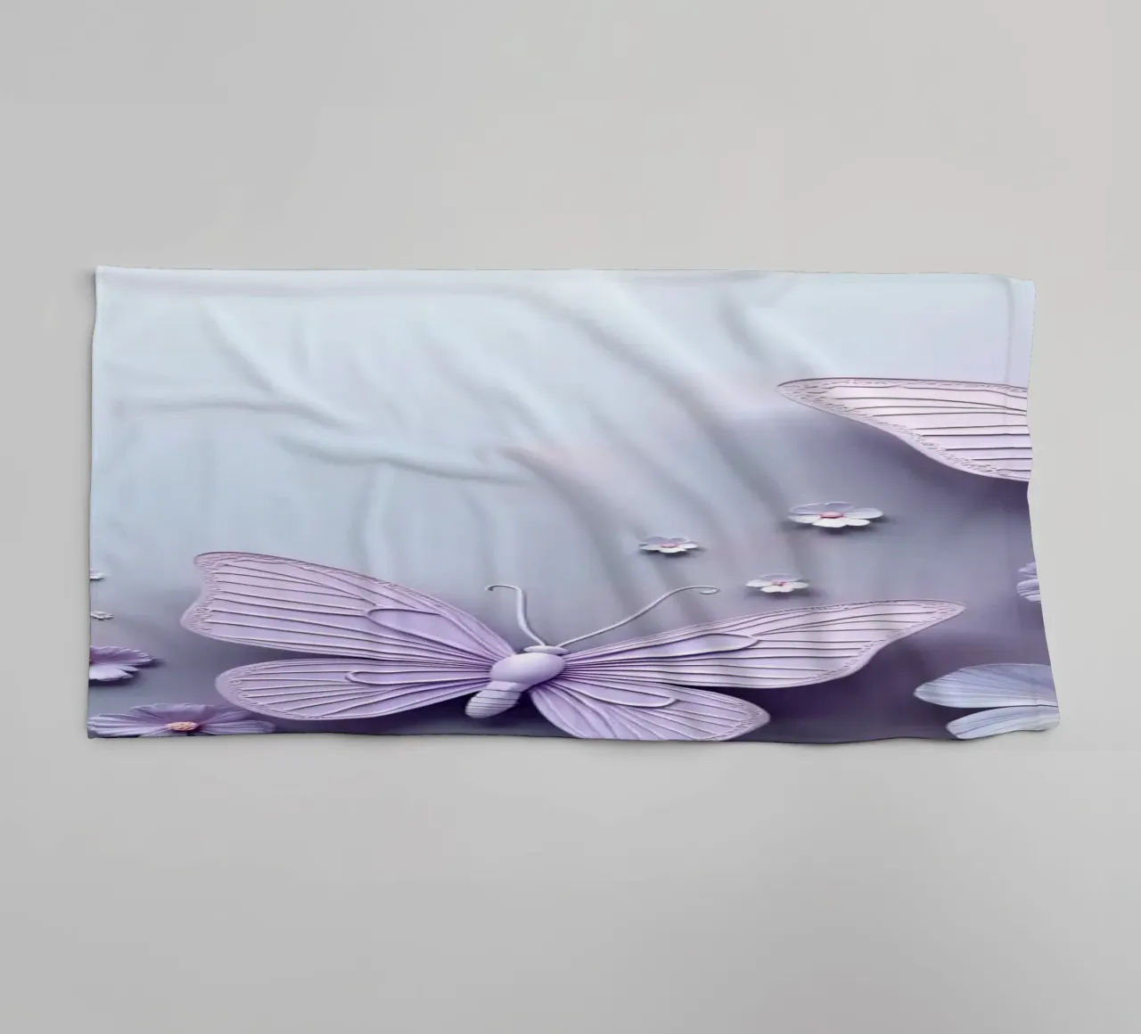 Farfalle colorate e fiori delicati asciugamano da bagno da DesignDoodle
