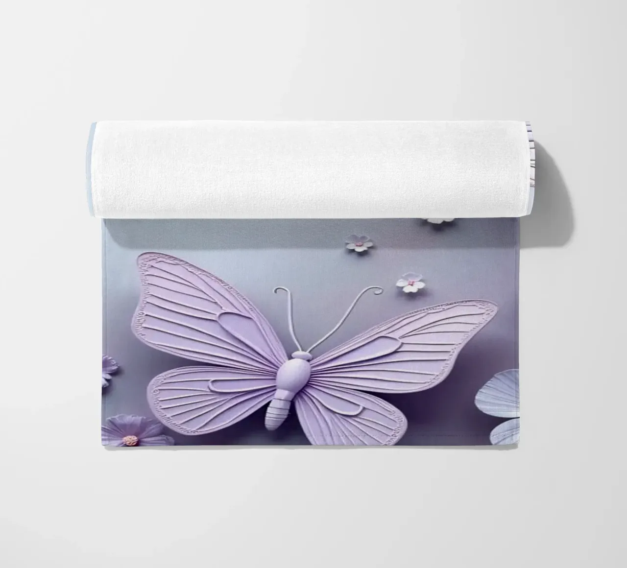 Farfalle colorate e fiori delicati telo mare da DesignDoodle