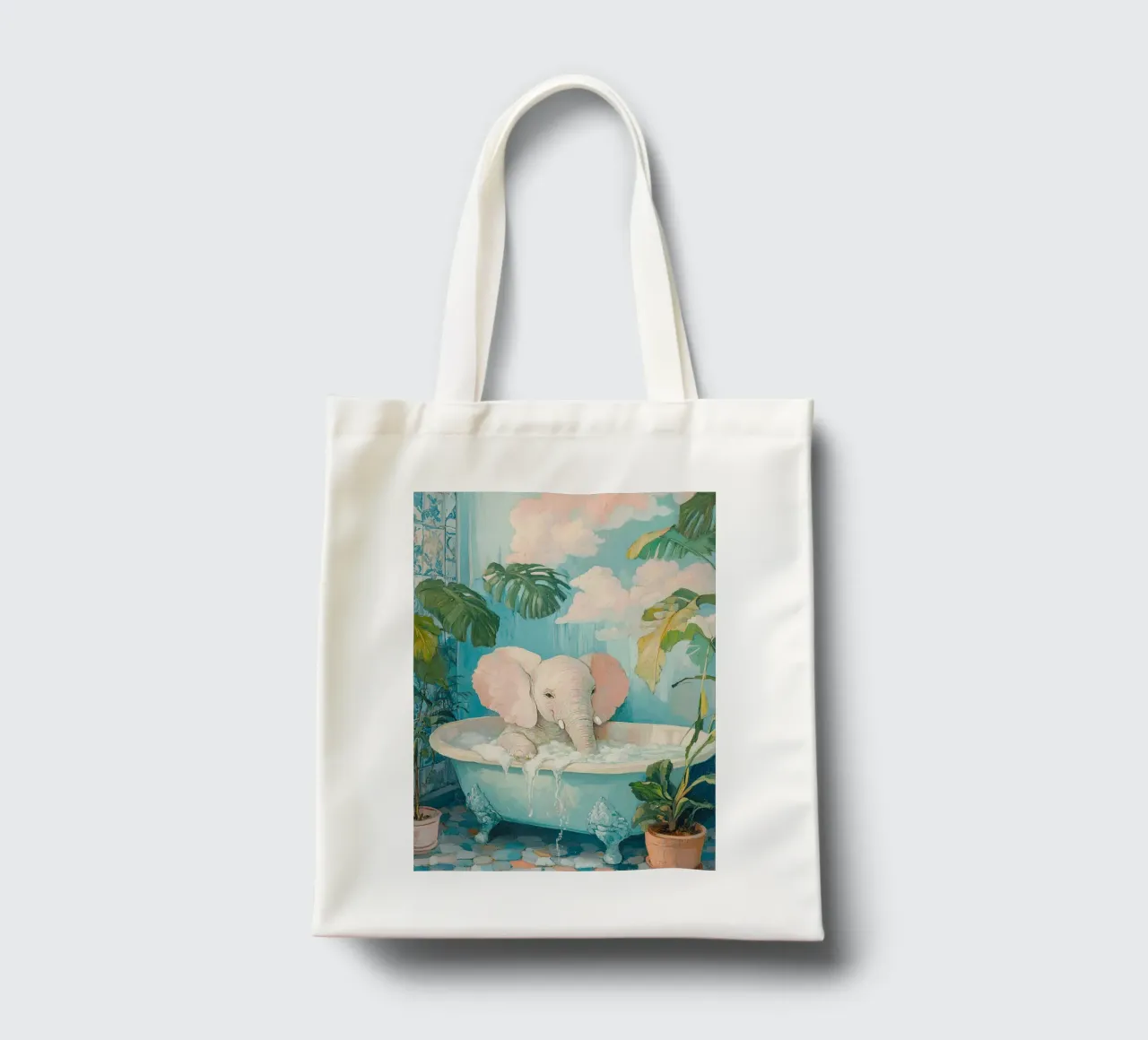 Elefante: divertimento a sprazzi borsa in juta da Nikis Art Studio