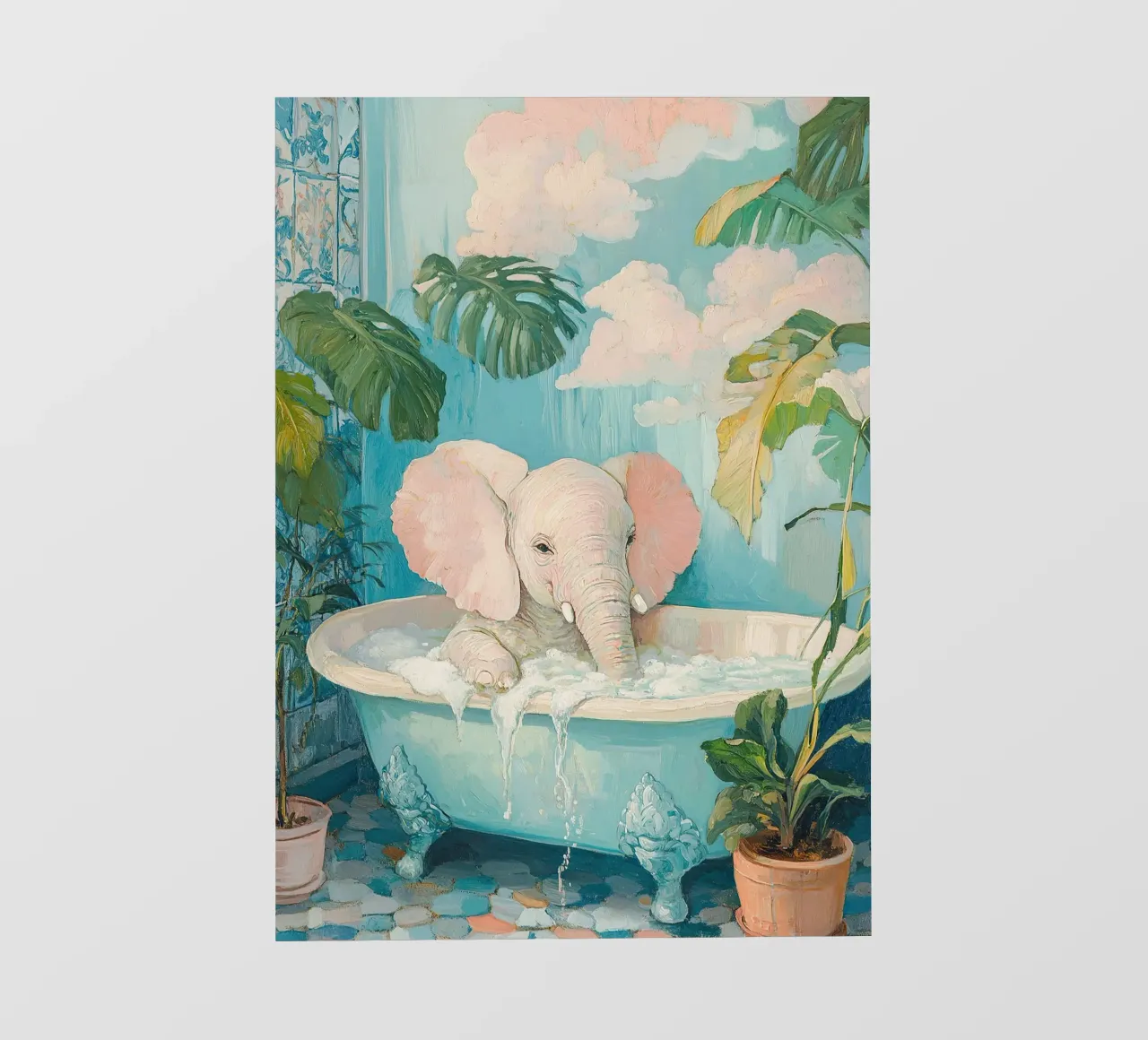 Elefante: divertimento a sprazzi telo in pvc da Nikis Art Studio
