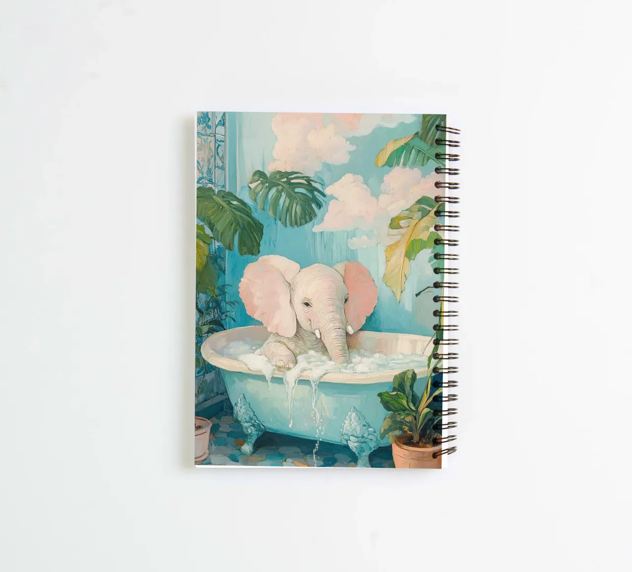 Elephant: splashing fun spiral notebook by Nikis Art Studio