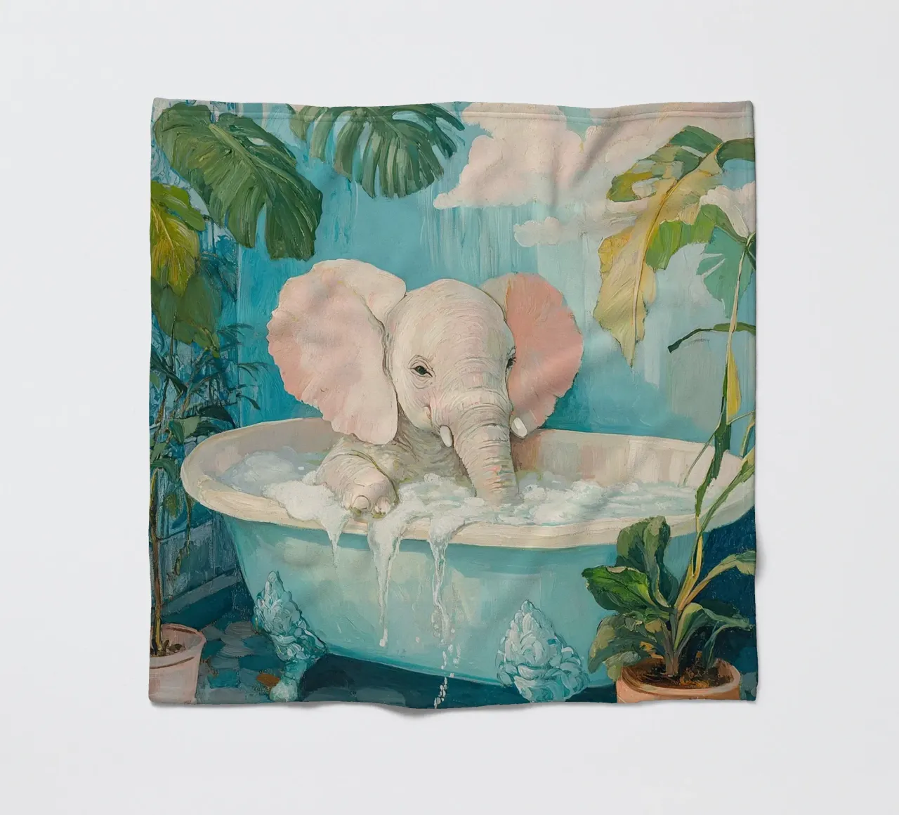Elefante: divertimento a sprazzi coperta in pile da Nikis Art Studio