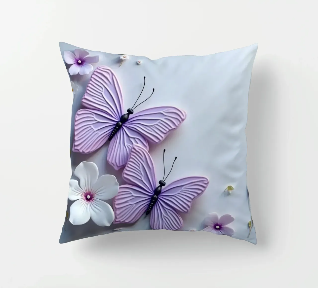 artistico Belle farfalle e fiori delicati cuscino da DesignDoodle