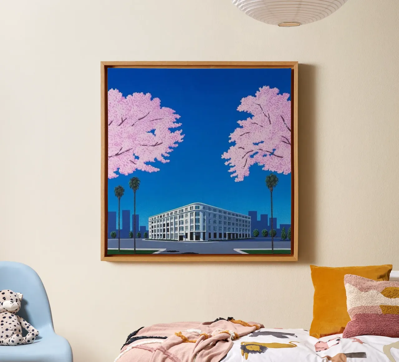 Sakura Hiroshi Nagai tela con Cornice a cassetta da Perdana shop