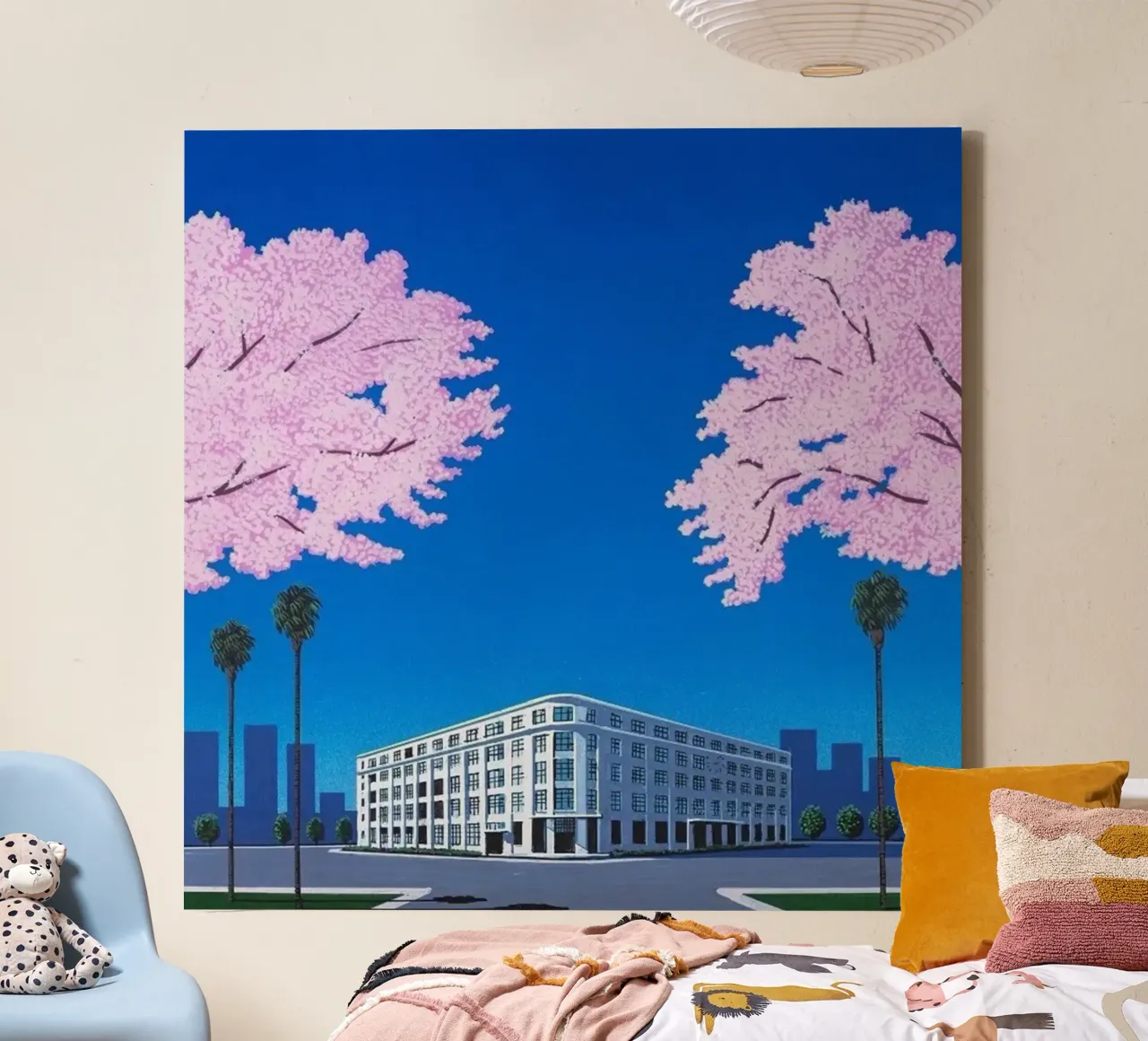 Sakura Hiroshi Nagai tela con Cornice a cassetta da Perdana shop
