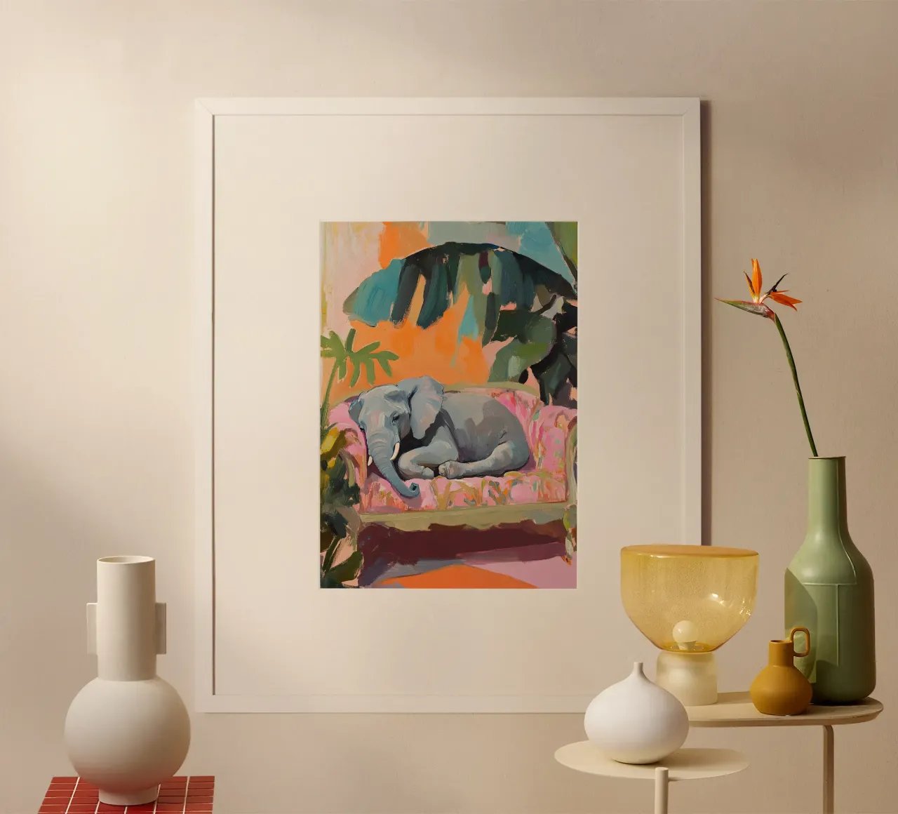Elefante: Divano king poster con telaio in plastica da Nikis Art Studio