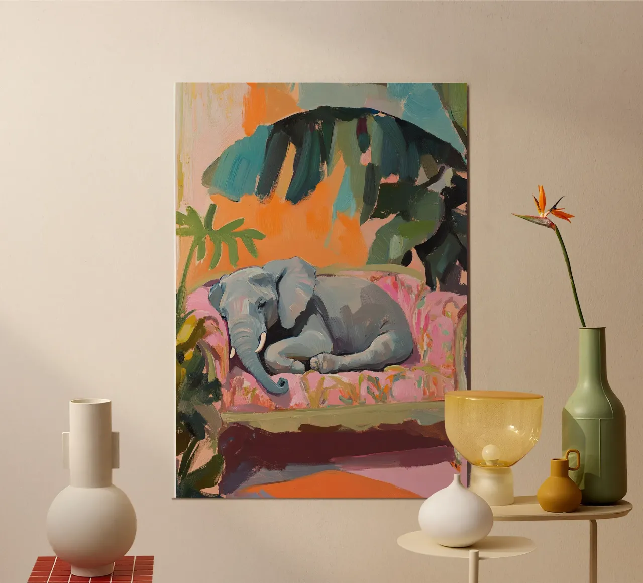 Elefante: Divano king poster con telaio in plastica da Nikis Art Studio