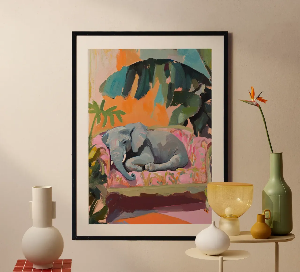 Elefante: Divano king poster con telaio in plastica da Nikis Art Studio