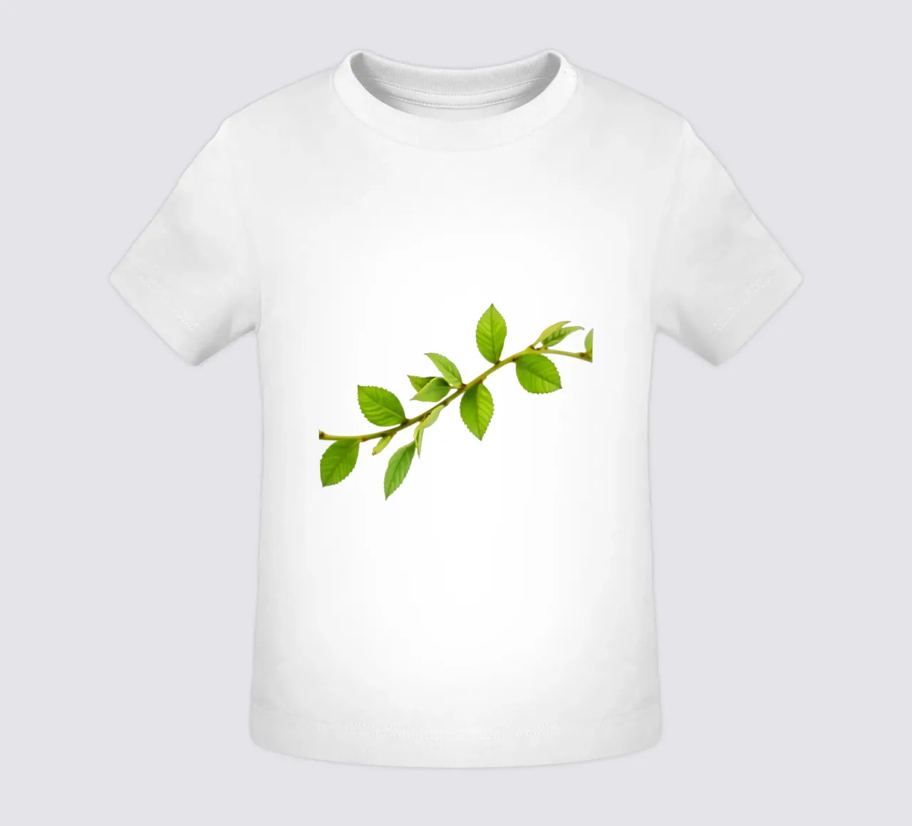 Ramo verde fresco con foglie vivaci su sfondo chiaro maglietta neonato da DesignDoodle