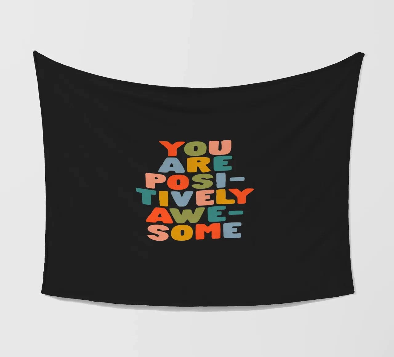 You Are Positively Awesome Colourful Typography Print fleece blanket by THE MOTIVATED TYPE
