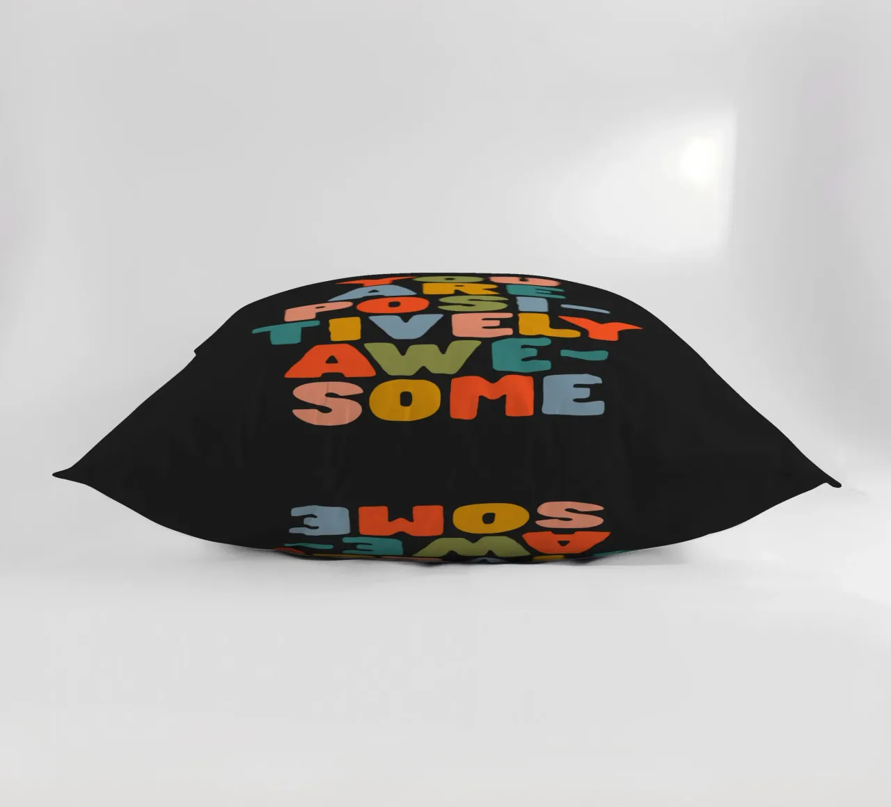 You Are Positively Awesome Colourful Typography Print decorative cushion by THE MOTIVATED TYPE