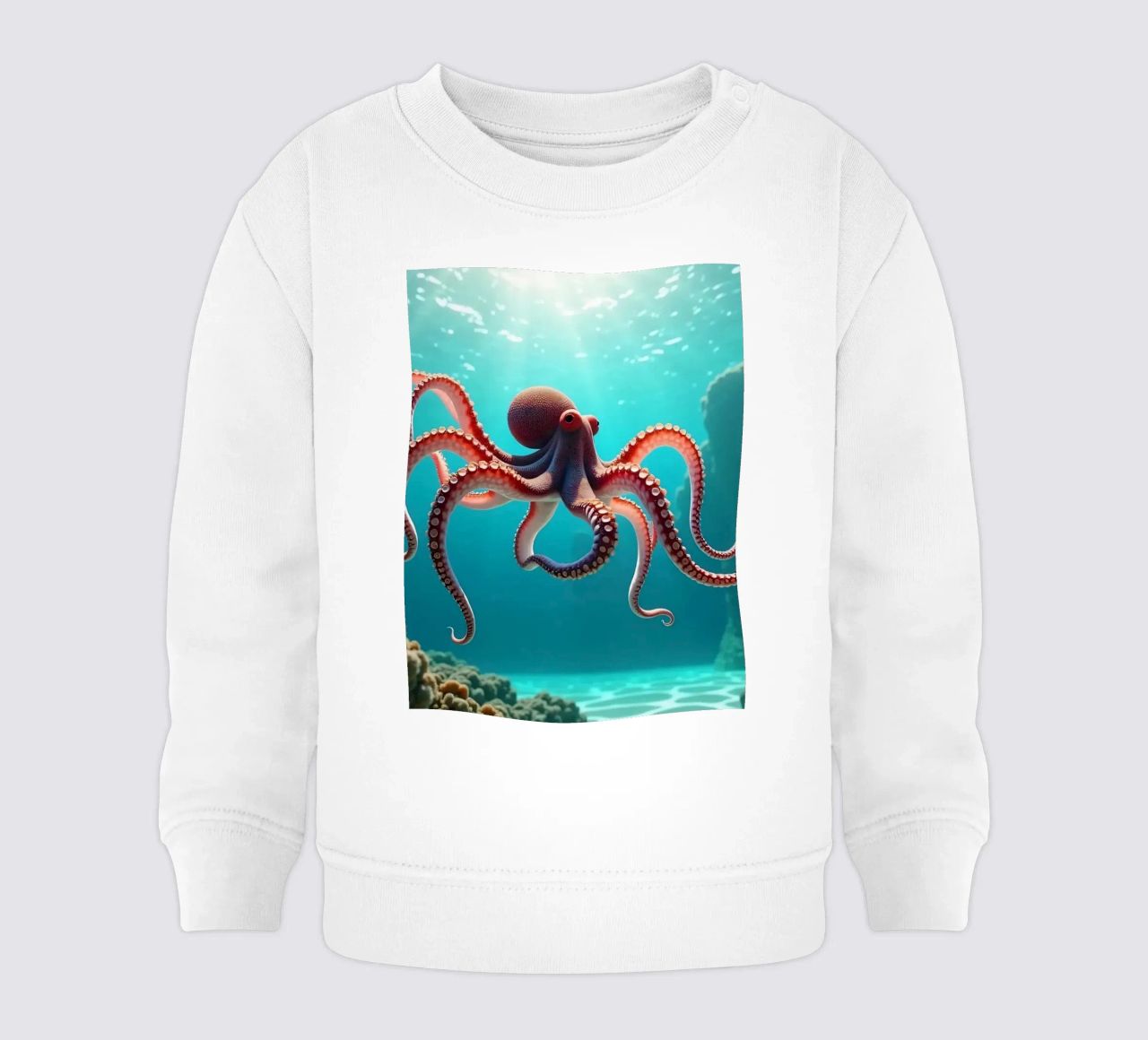 pieuvre nageant gracieusement dans un récif corallien sweat pour bébé de DesignDoodle