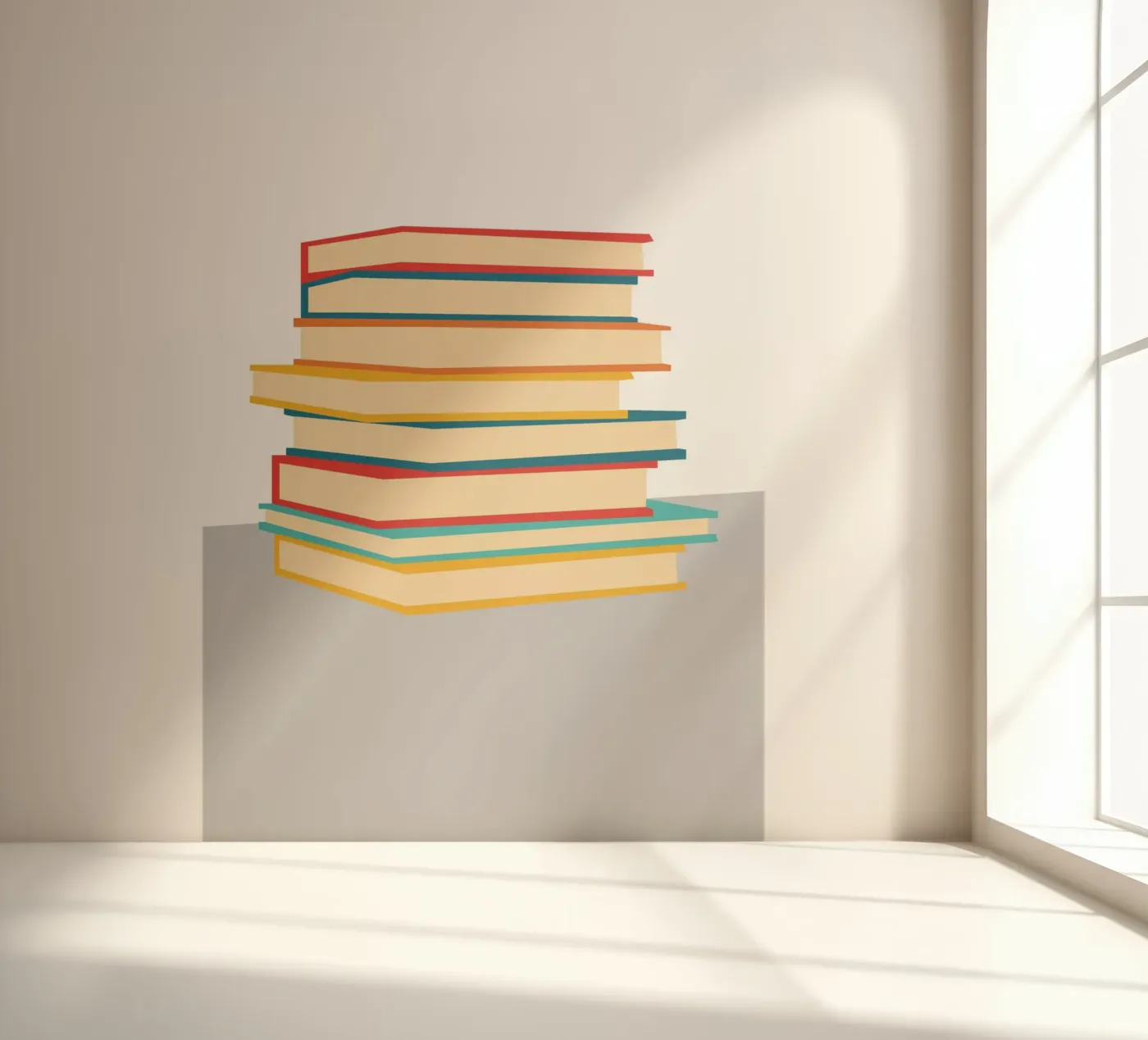 Stack Book Minimalist fotobehang van galihstudio