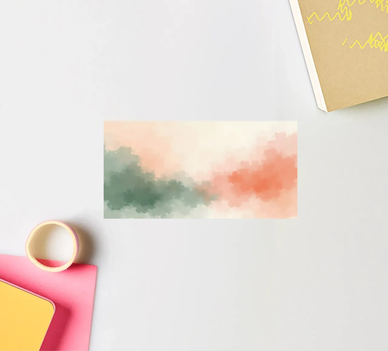 Abstract watercolor design featuring soft pastel colors blen sticker by DesignDoodle