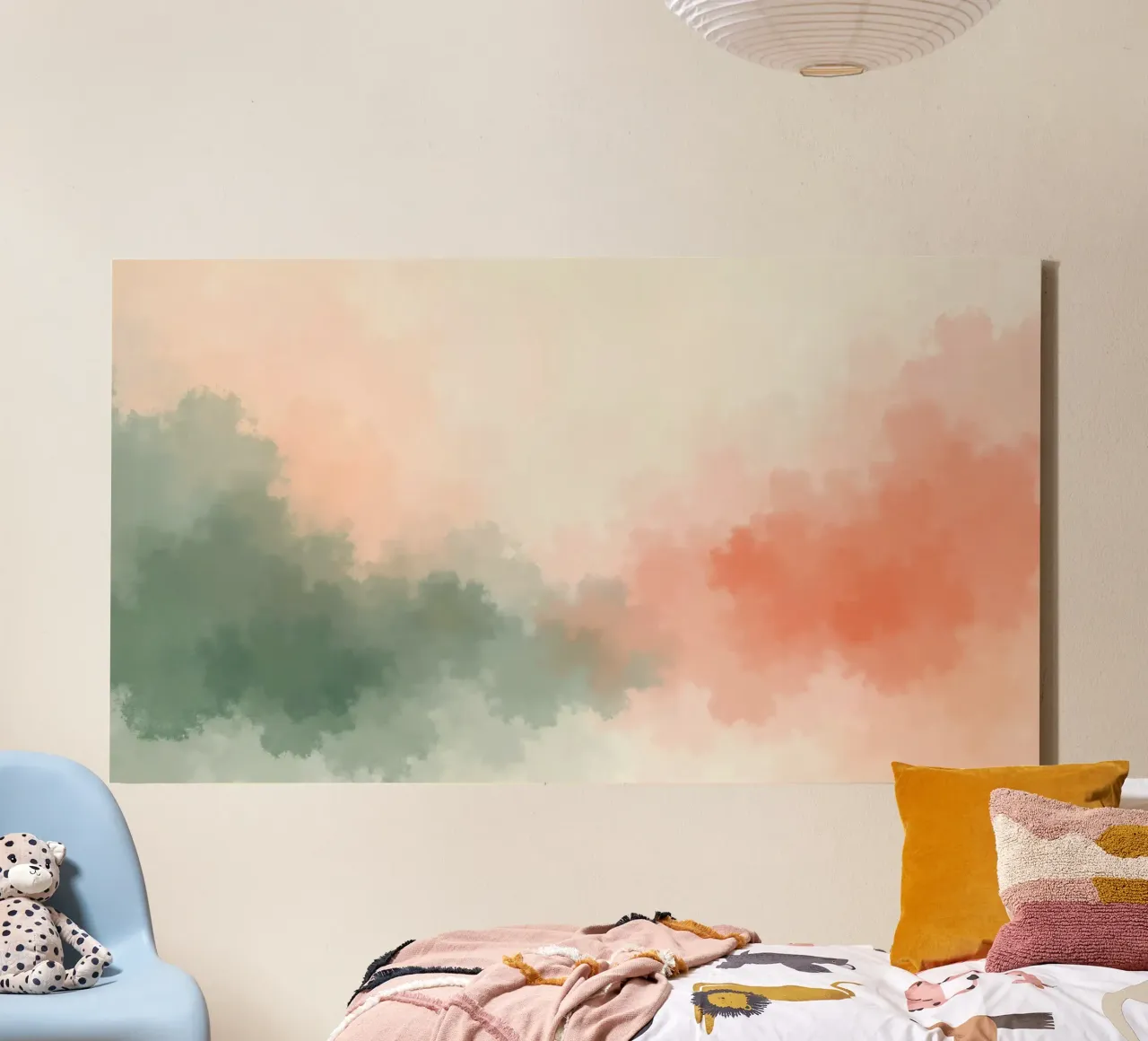 Abstract aquarelontwerp met zachte pastelkleuren blen canvas met Baklijst van DesignDoodle