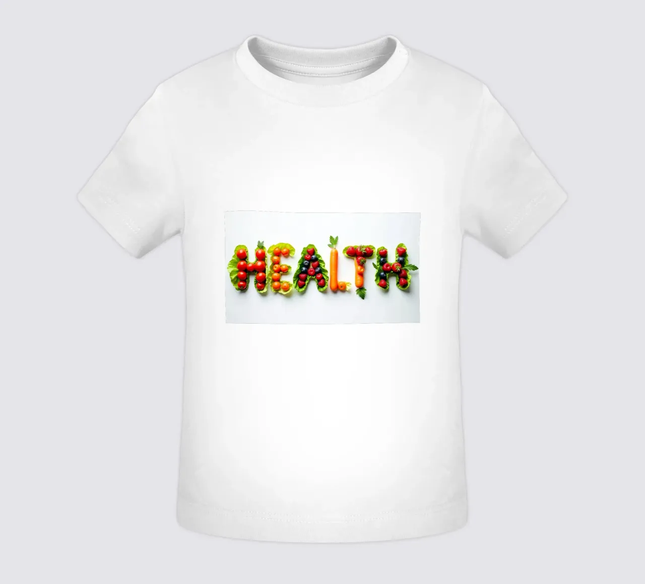 Esposizione creativa di frutta e verdura fresche che si esprime in modo chiaro e semplice maglietta neonato da DesignDoodle