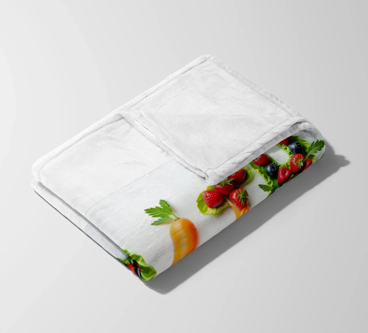 Esposizione creativa di frutta e verdura fresche che si esprime in modo chiaro e semplice coperta in pile da DesignDoodle
