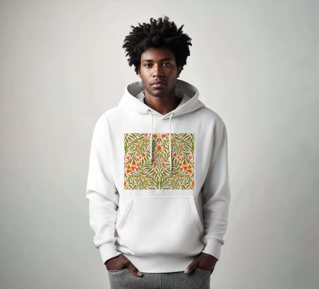Motivo dei fiori di primavera felpa con cappuccio da Wackapacka