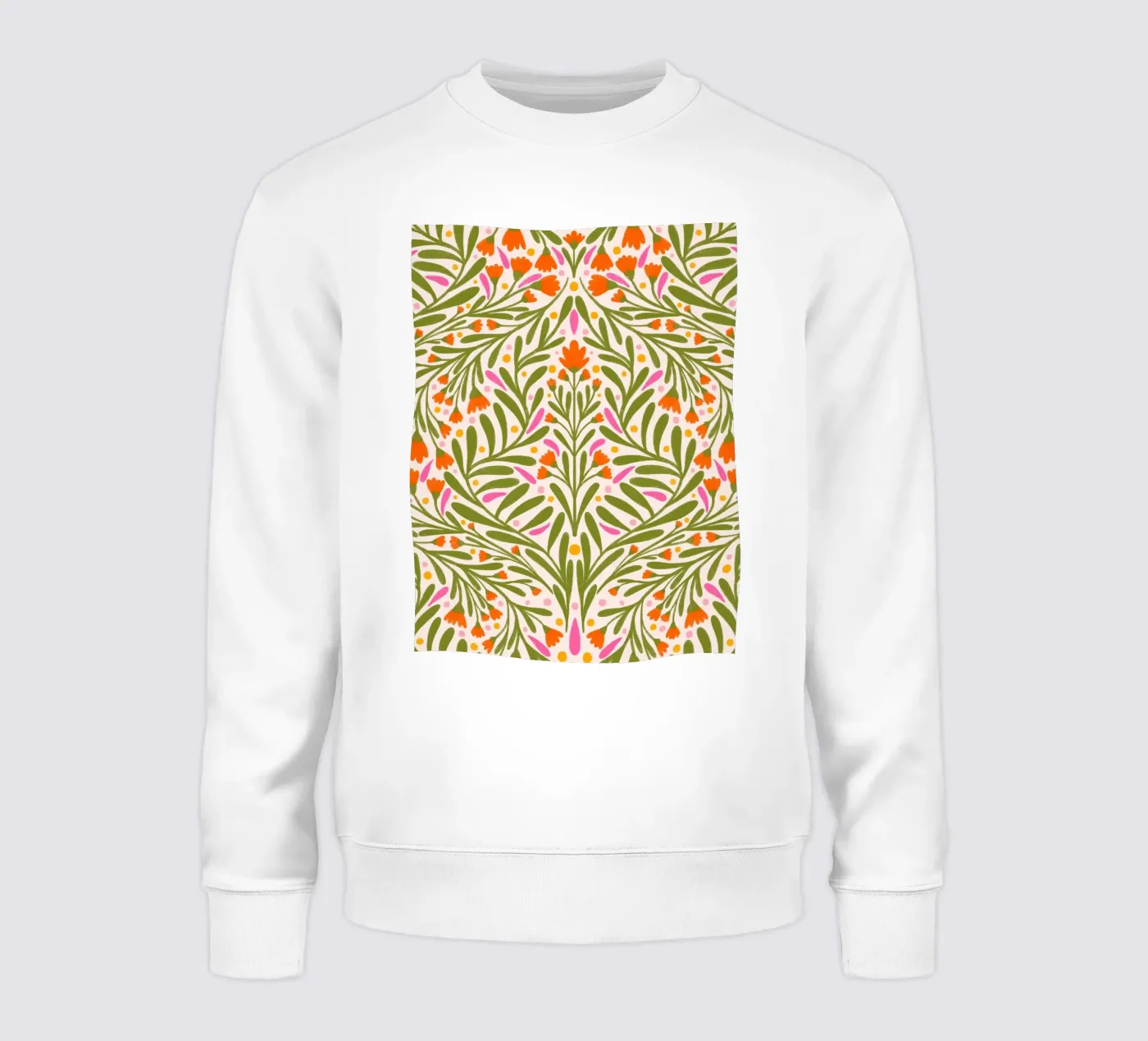 Spring flowers pattern sweatshirt by Wackapacka
