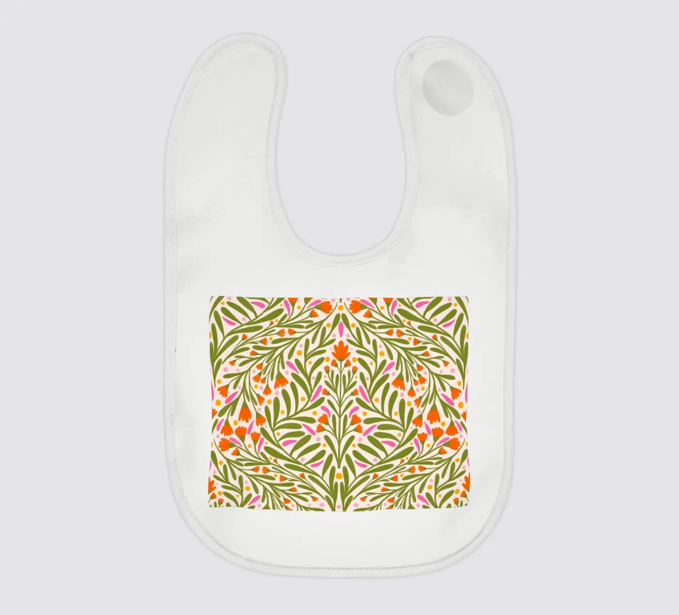 Spring flowers pattern baby bib by Wackapacka