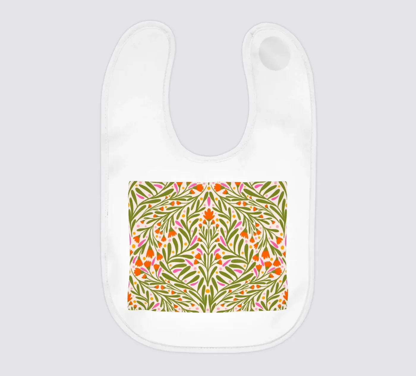 Spring flowers pattern baby bib by Wackapacka
