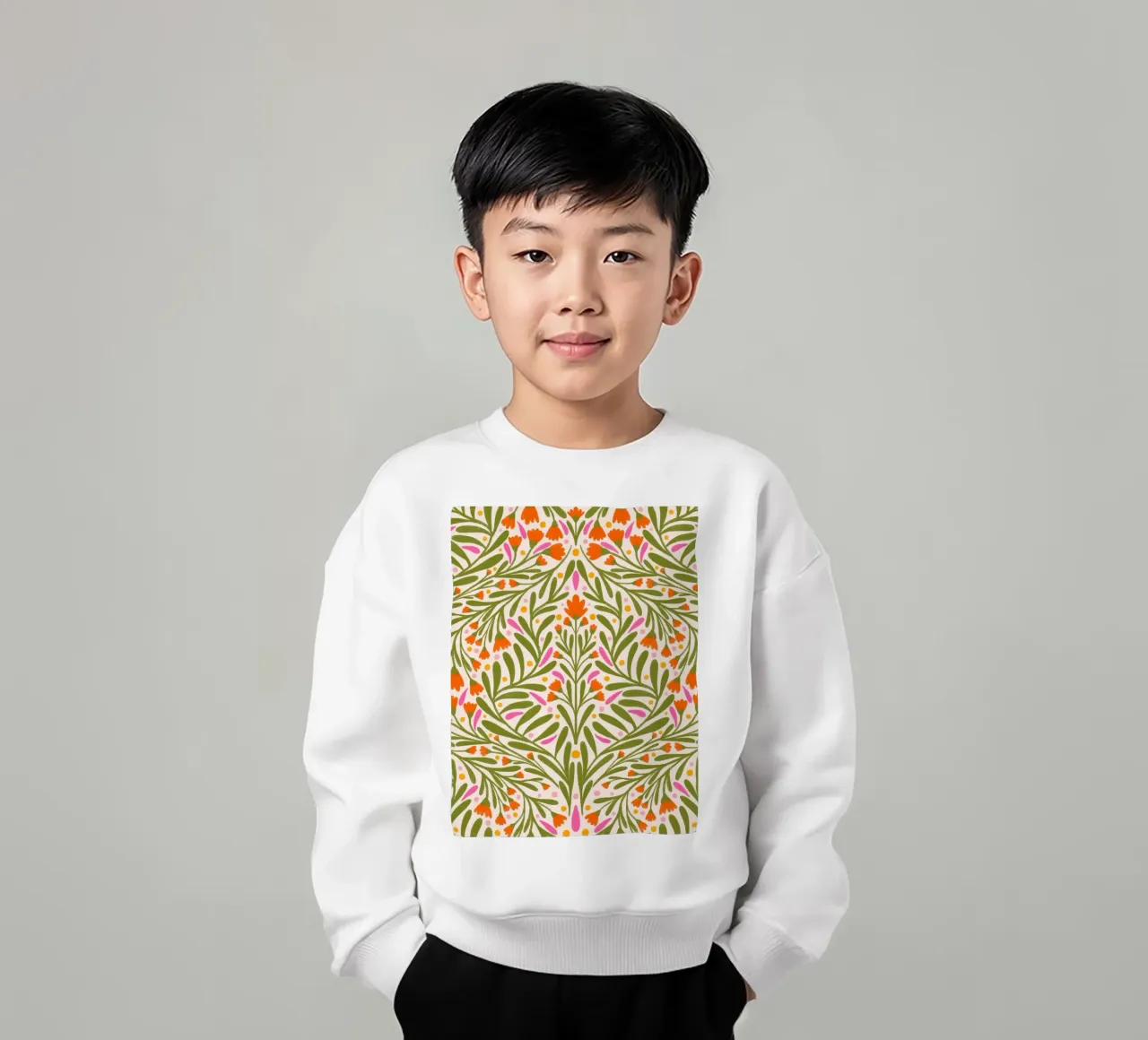 Spring flowers pattern kids sweatshirt by Wackapacka