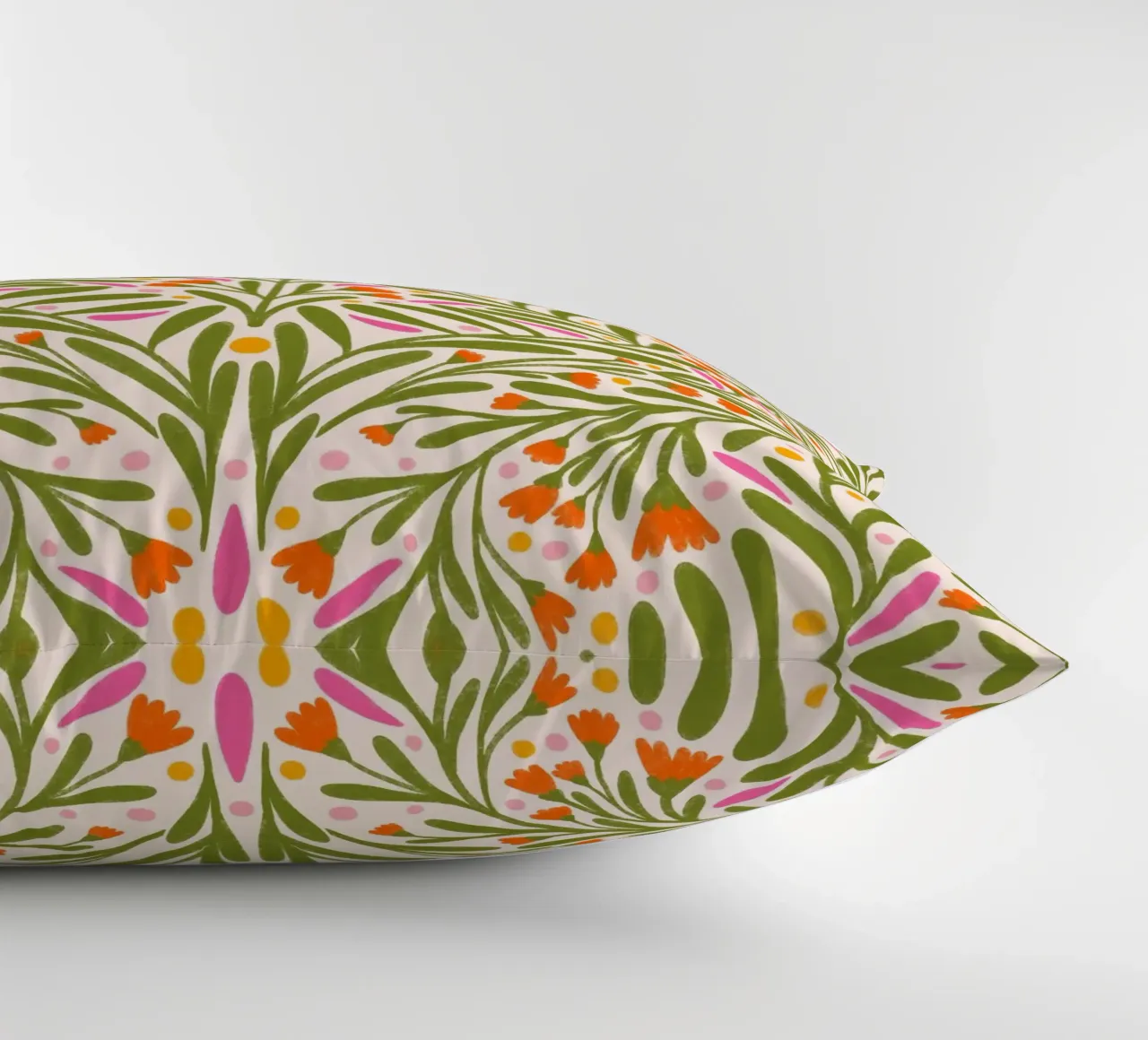 Spring flowers pattern decorative cushion by Wackapacka
