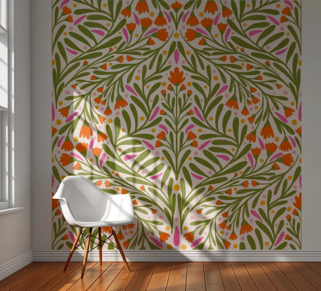 Spring flowers pattern fotobehang van Wackapacka