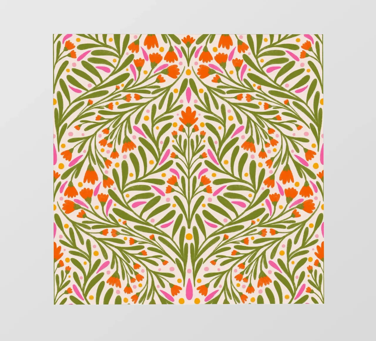 Spring flowers pattern fotobehang van Wackapacka