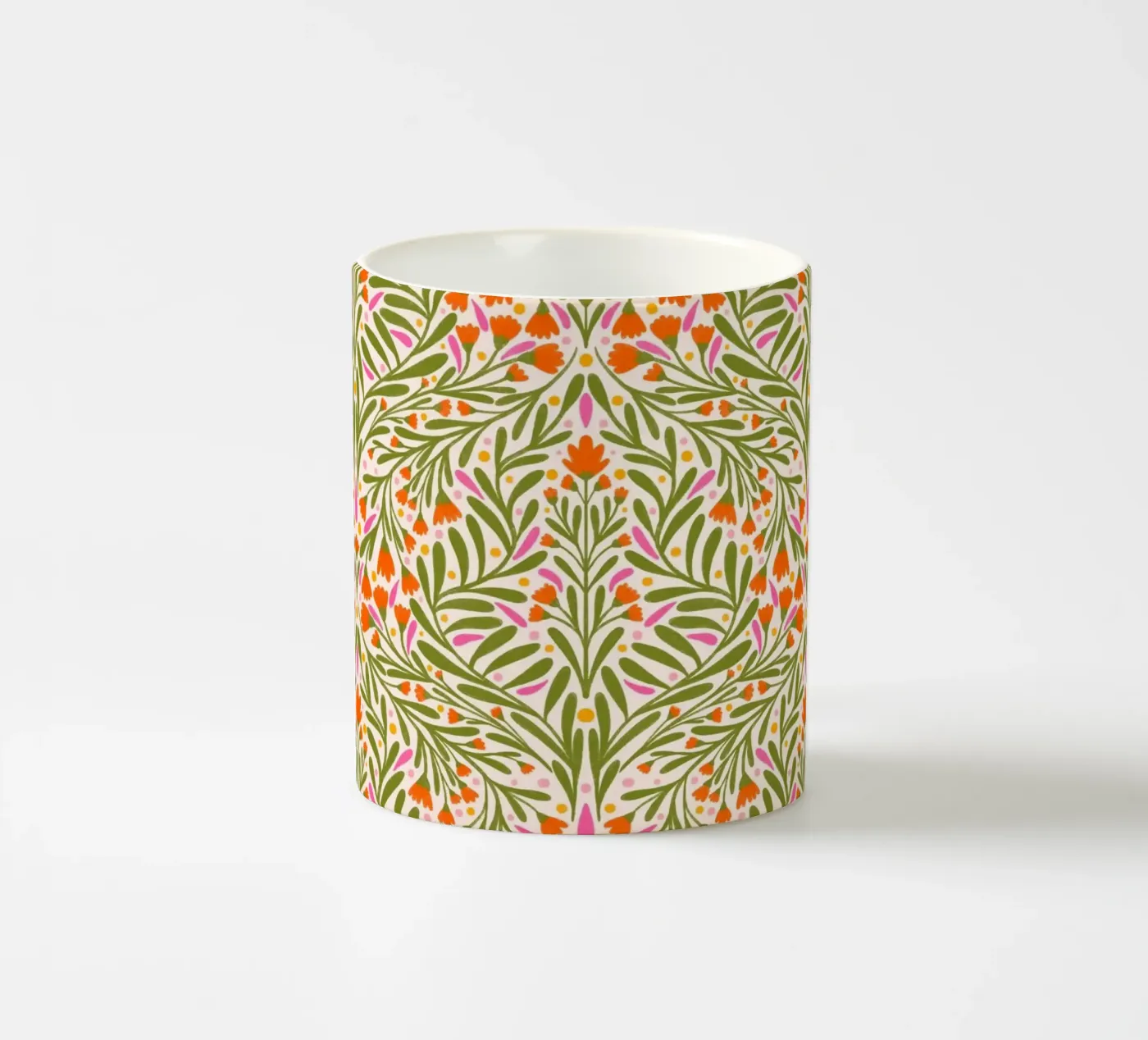 Spring flowers pattern ceramic mug by Wackapacka