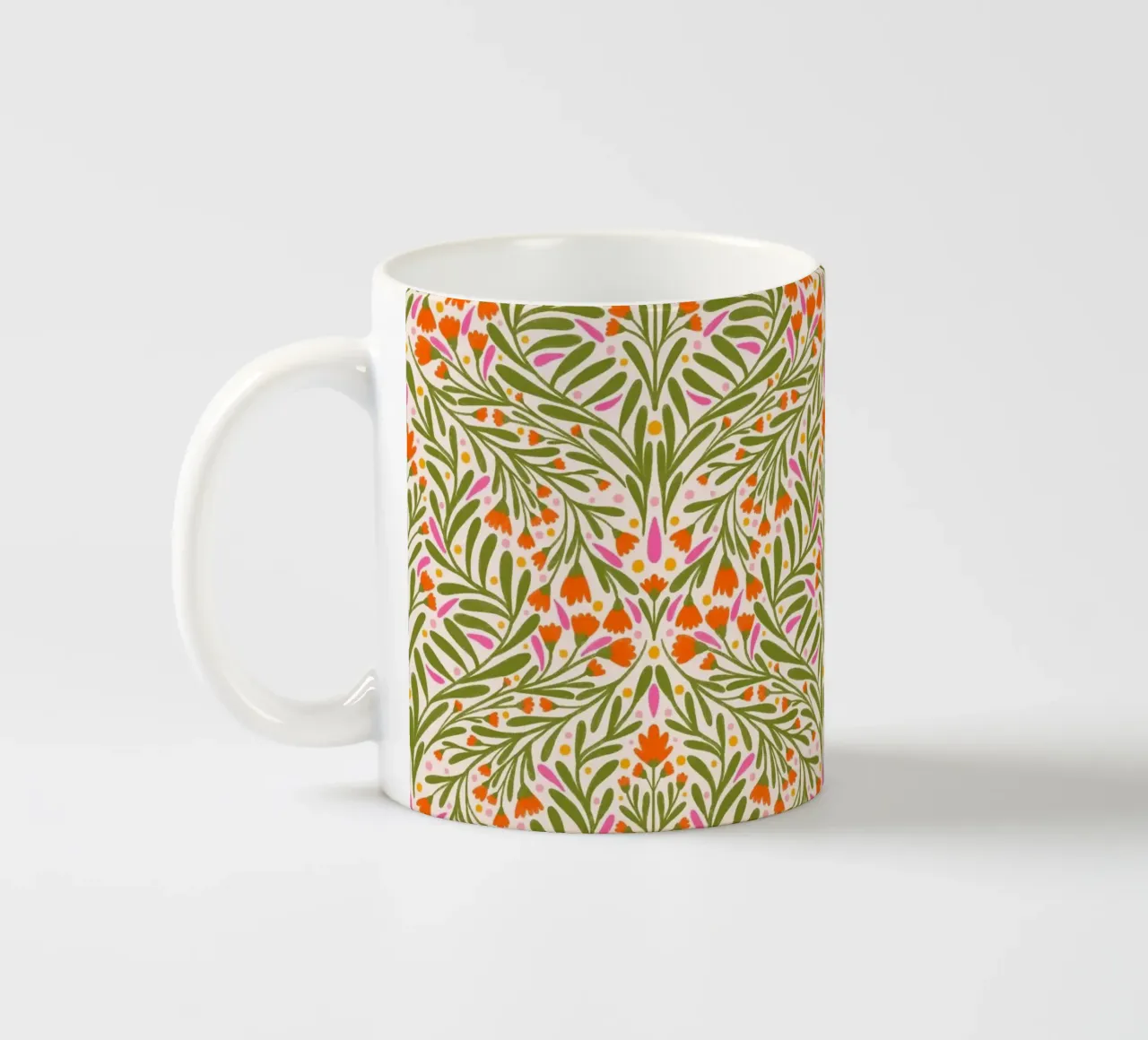 Spring flowers pattern ceramic mug by Wackapacka