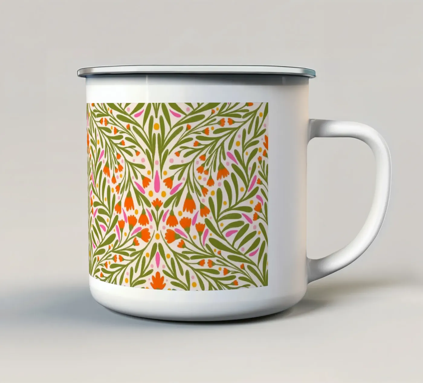 Spring flowers pattern enamel mug by Wackapacka