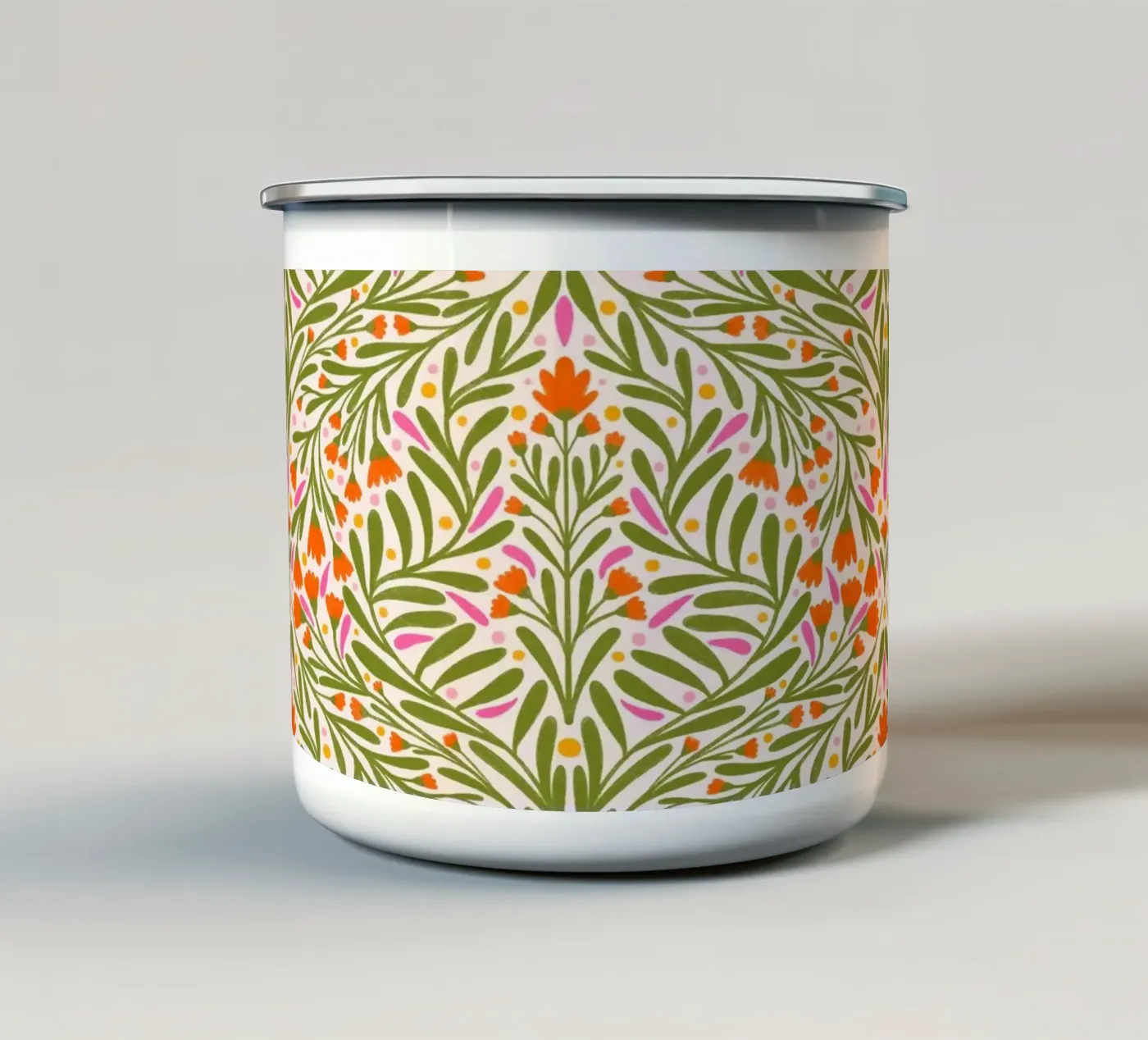 Spring flowers pattern enamel mug by Wackapacka