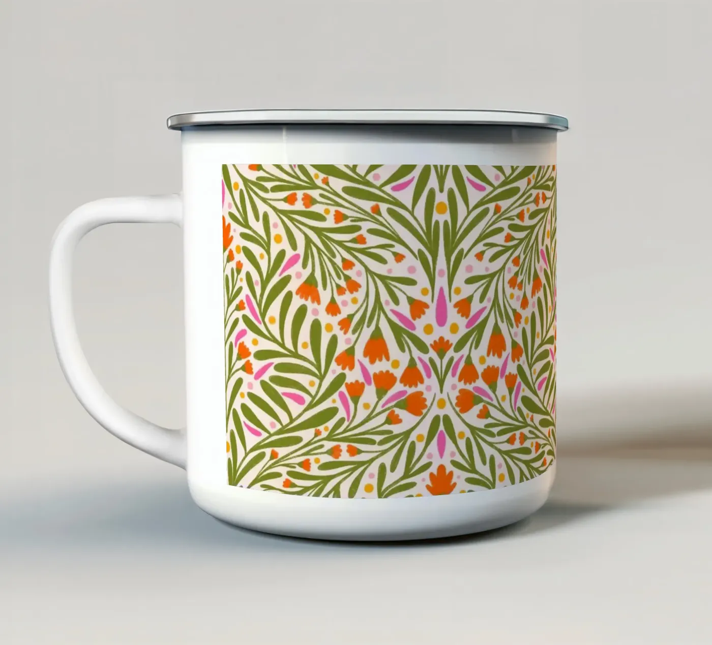 Spring flowers pattern enamel mug by Wackapacka