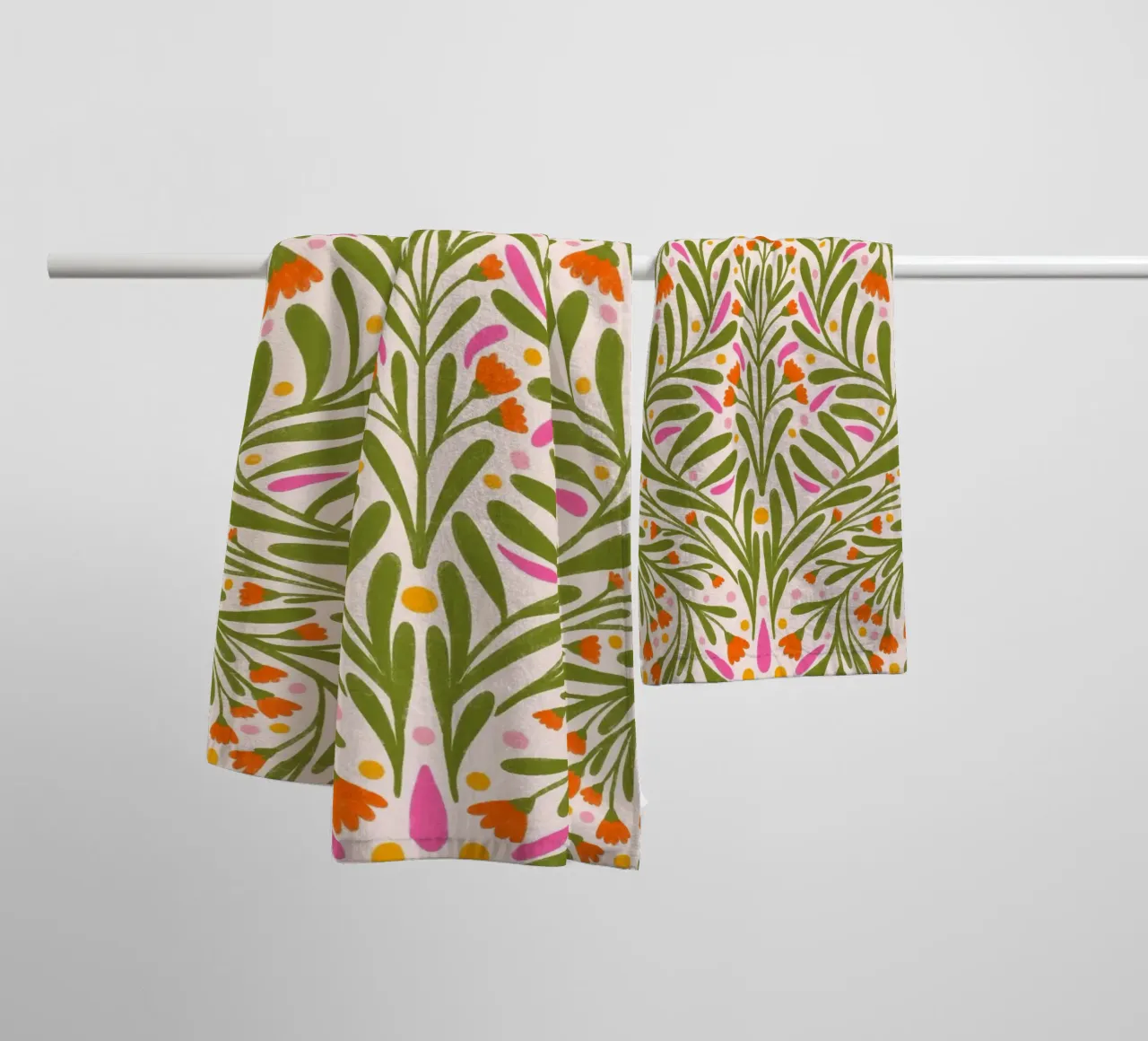 Spring flowers pattern towel by Wackapacka