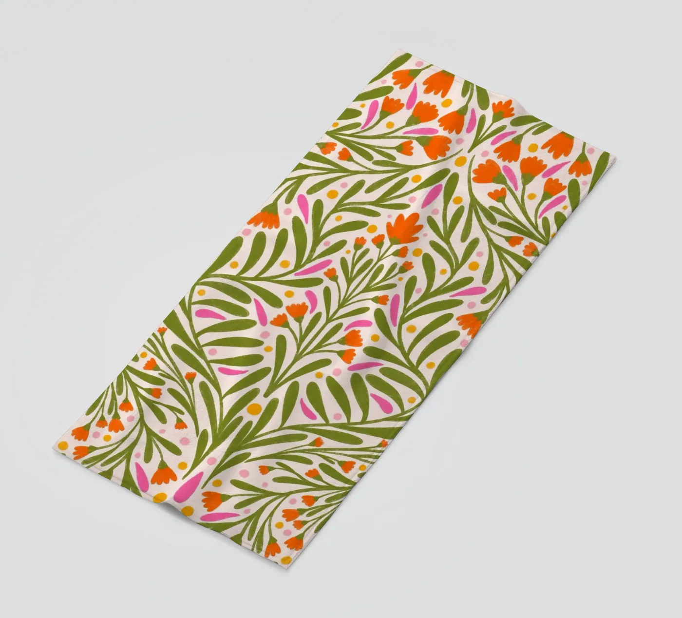 Spring flowers pattern beach towel by Wackapacka