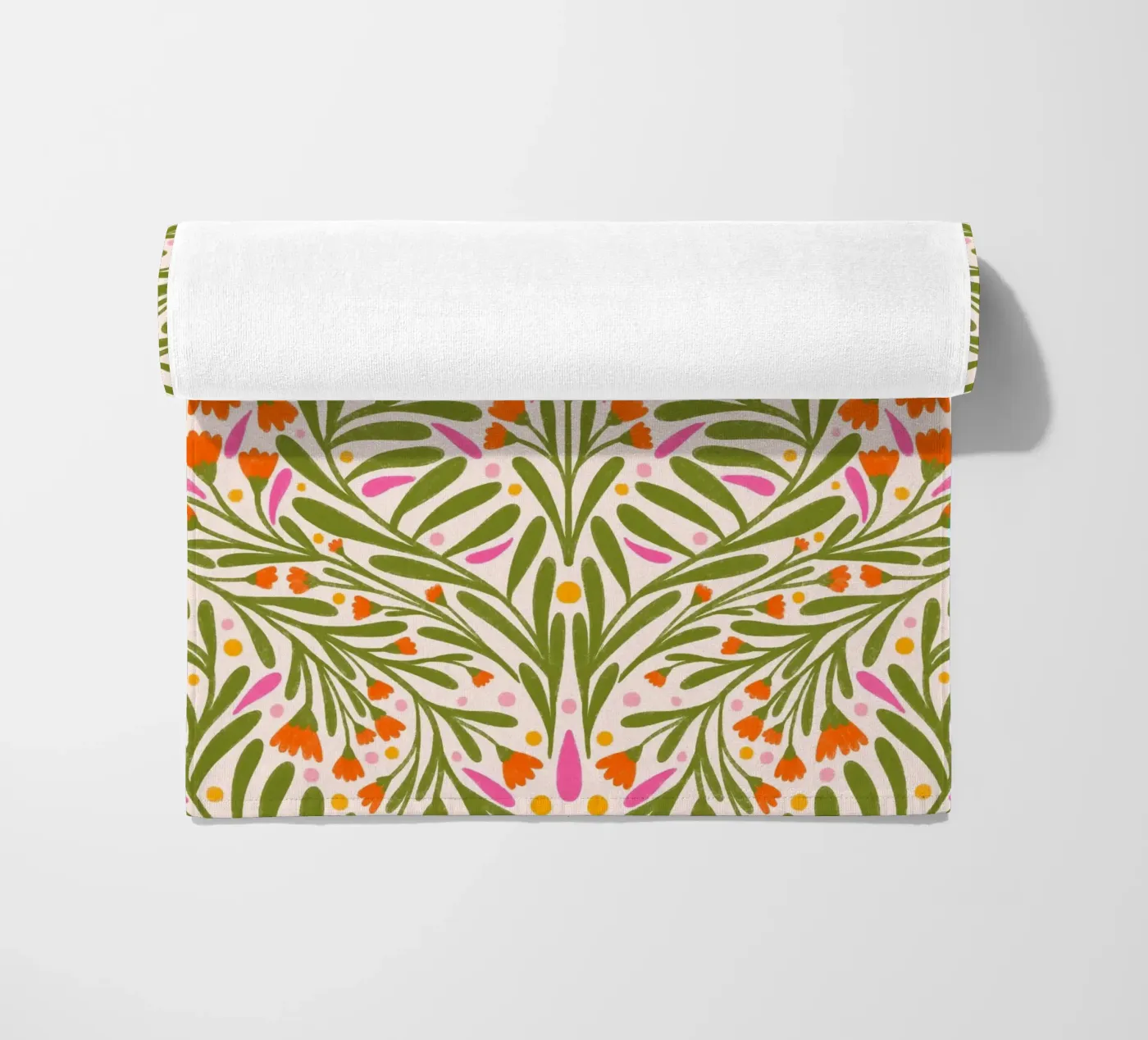Spring flowers pattern beach towel by Wackapacka