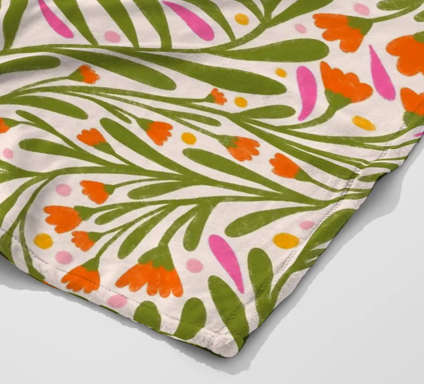 Spring flowers pattern fleece blanket by Wackapacka