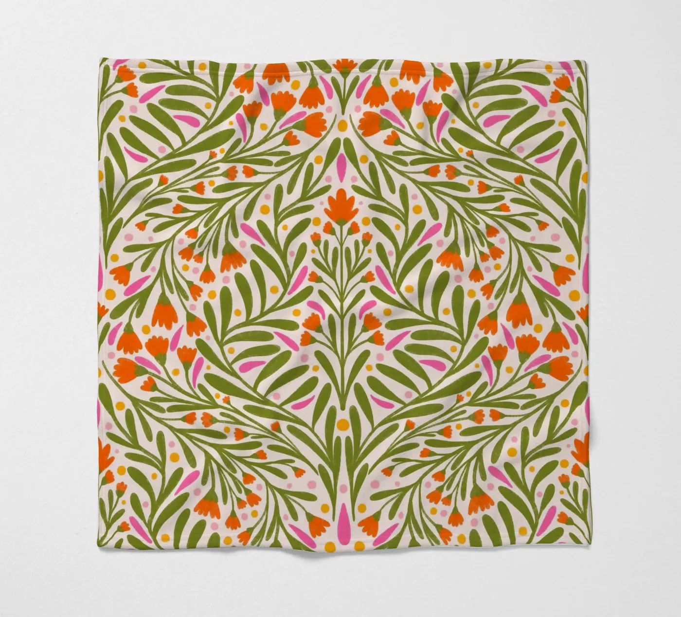Spring flowers pattern fleece blanket by Wackapacka