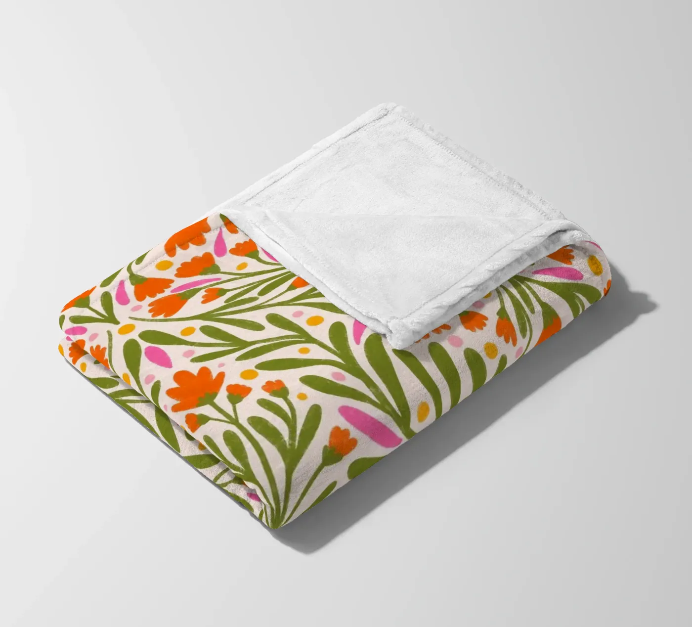 Spring flowers pattern fleece blanket by Wackapacka