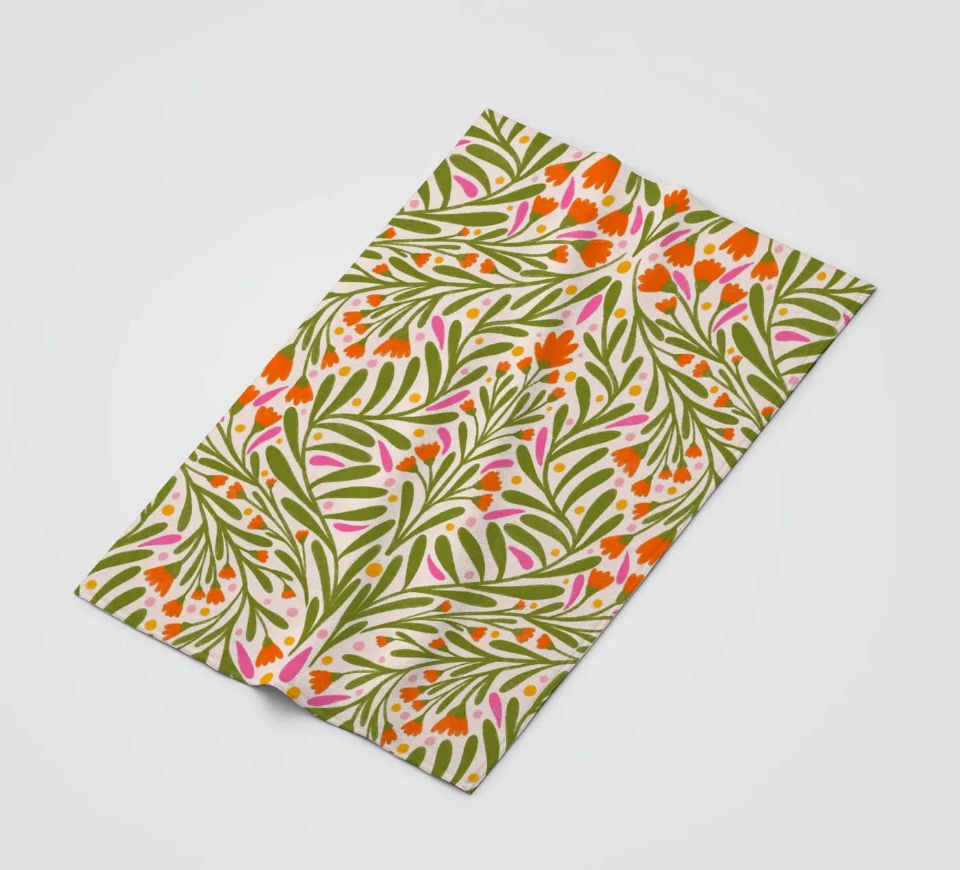 Spring flowers pattern fleece blanket by Wackapacka