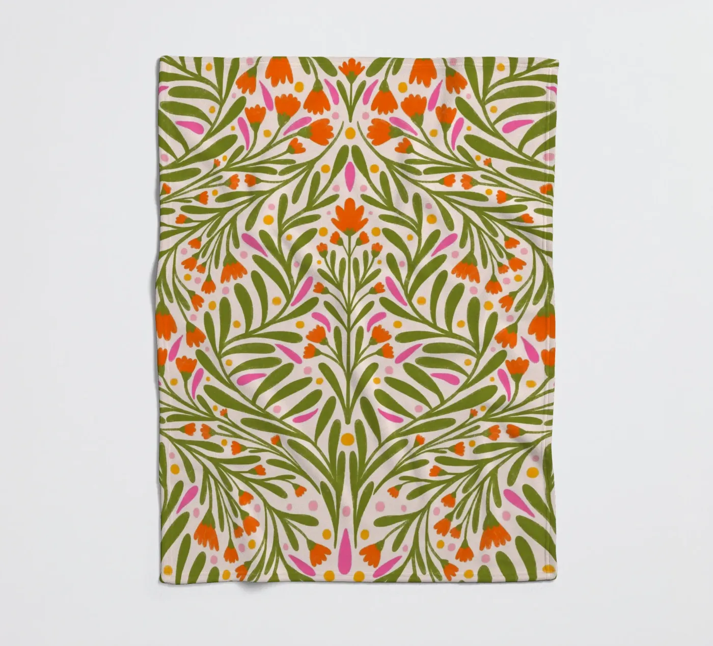 Spring flowers pattern fleece blanket by Wackapacka