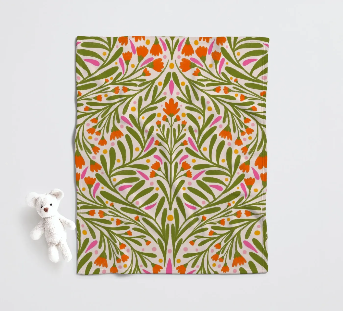 Motivo dei fiori di primavera coperta in pile da Wackapacka