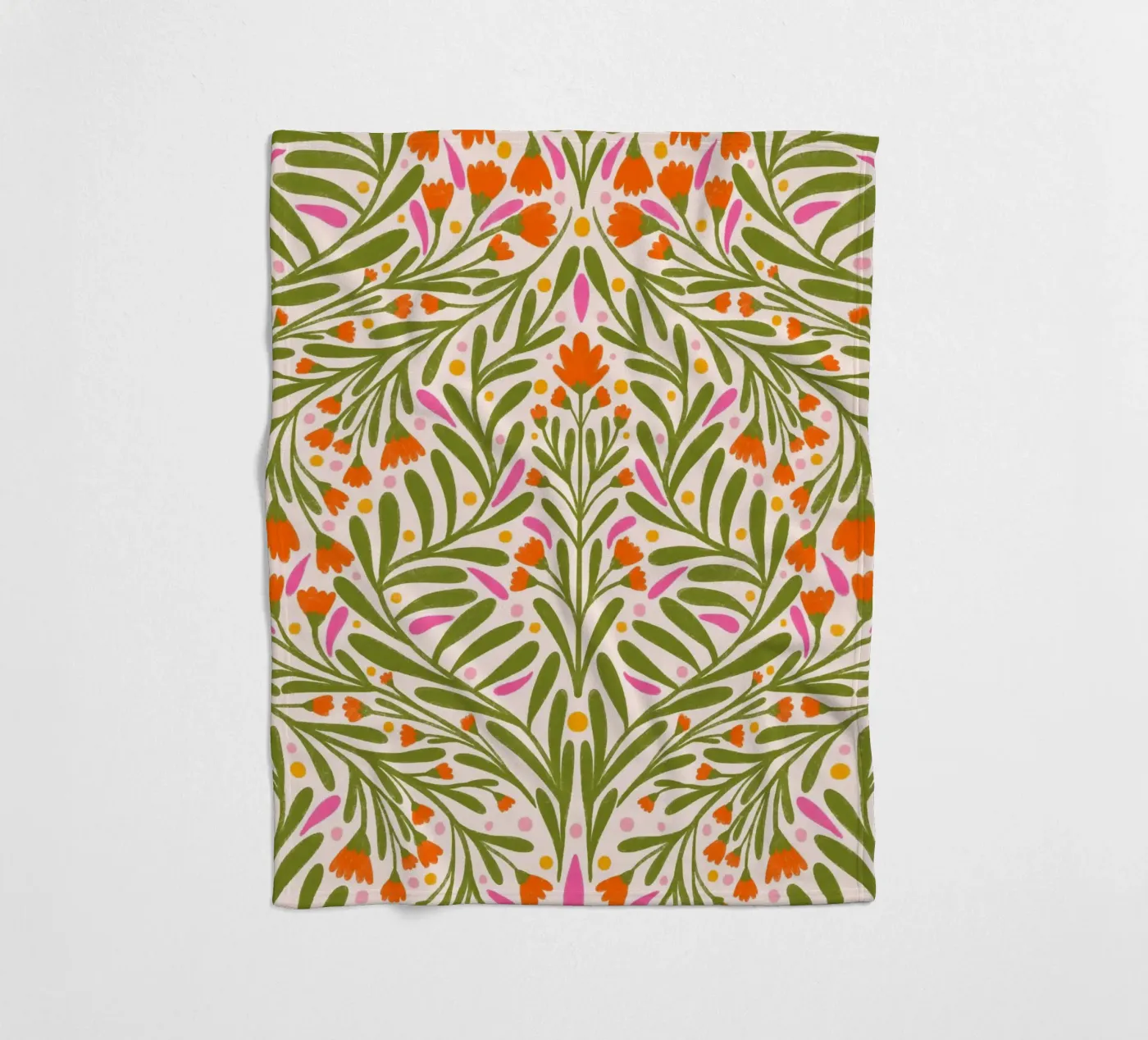 Spring flowers pattern fleece blanket by Wackapacka
