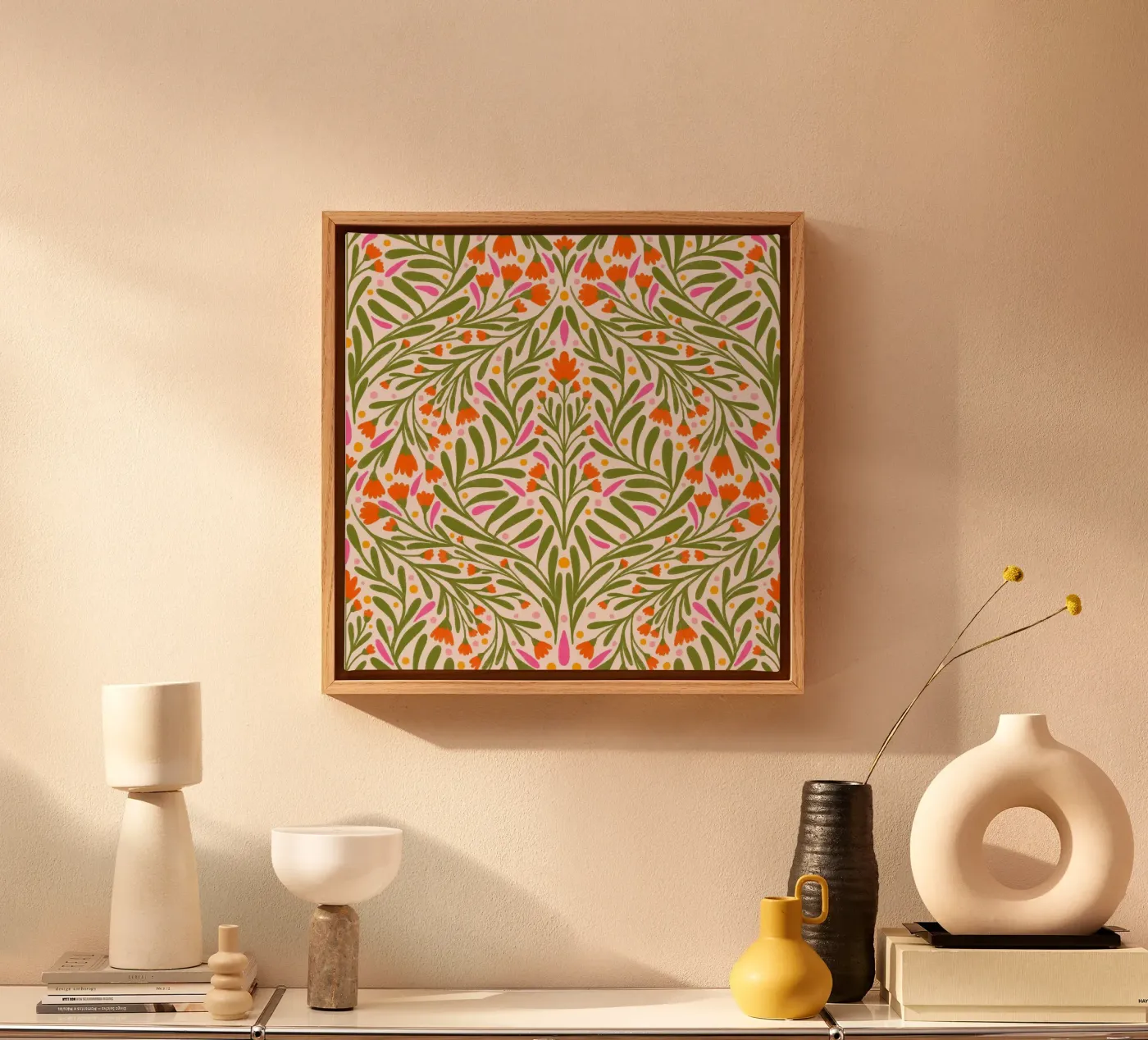 Spring flowers pattern canvas van Wackapacka