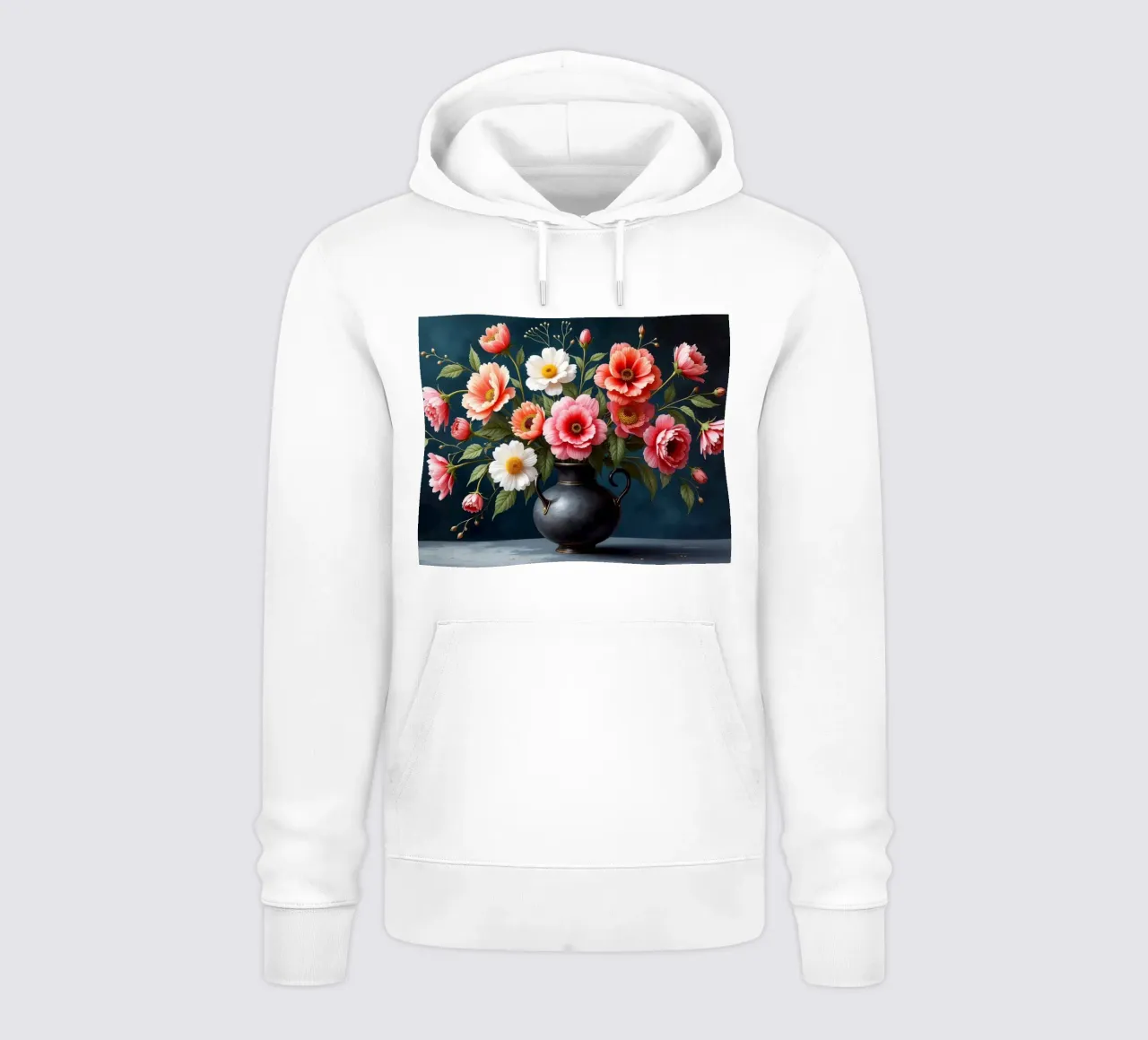Bellissima composizione di fiori colorati in un vaso nero felpa con cappuccio da DesignDoodle