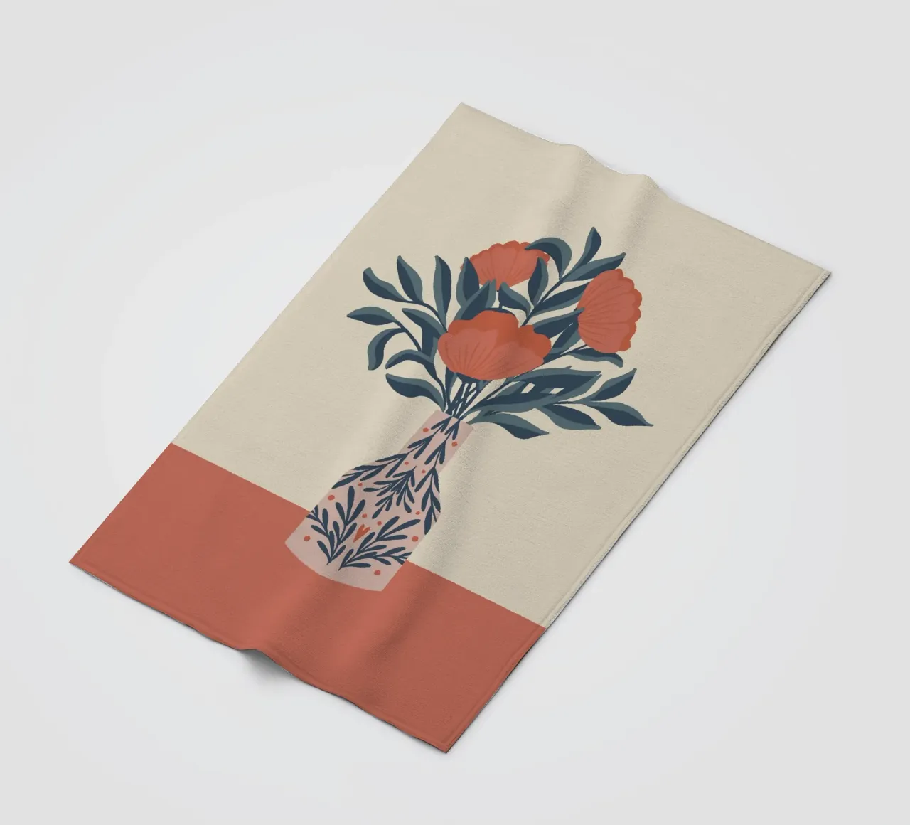 Papaveri in vaso - vibrazioni vintage coperta in pile da Wackapacka
