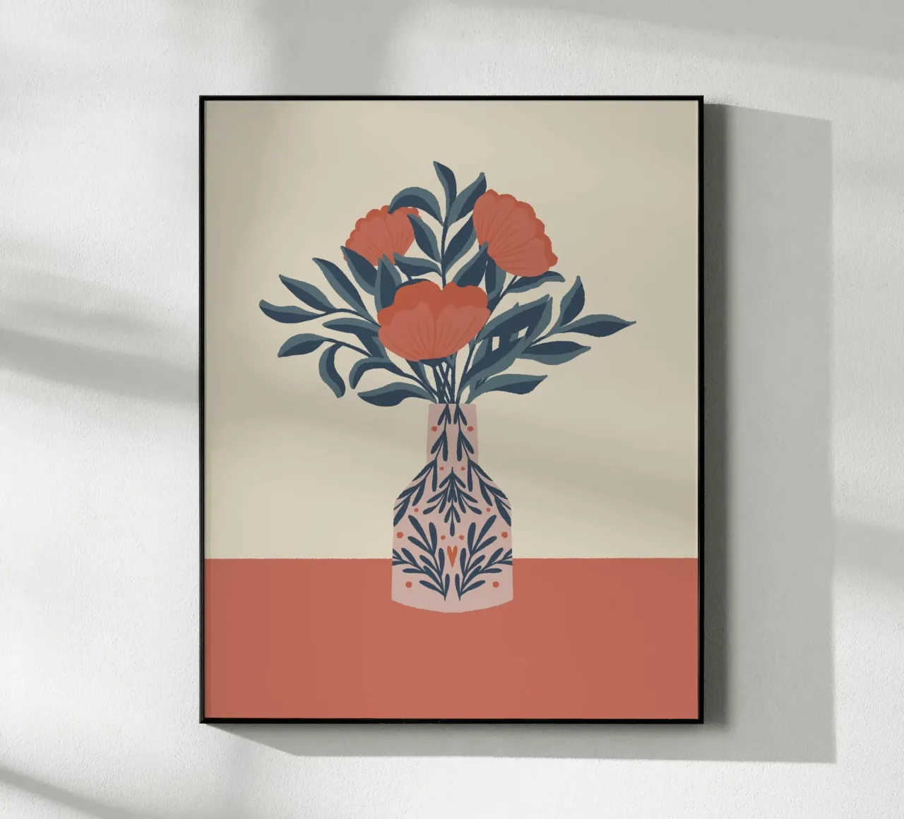 Poppies in a vase - vintage vibes acrylic glass by Wackapacka