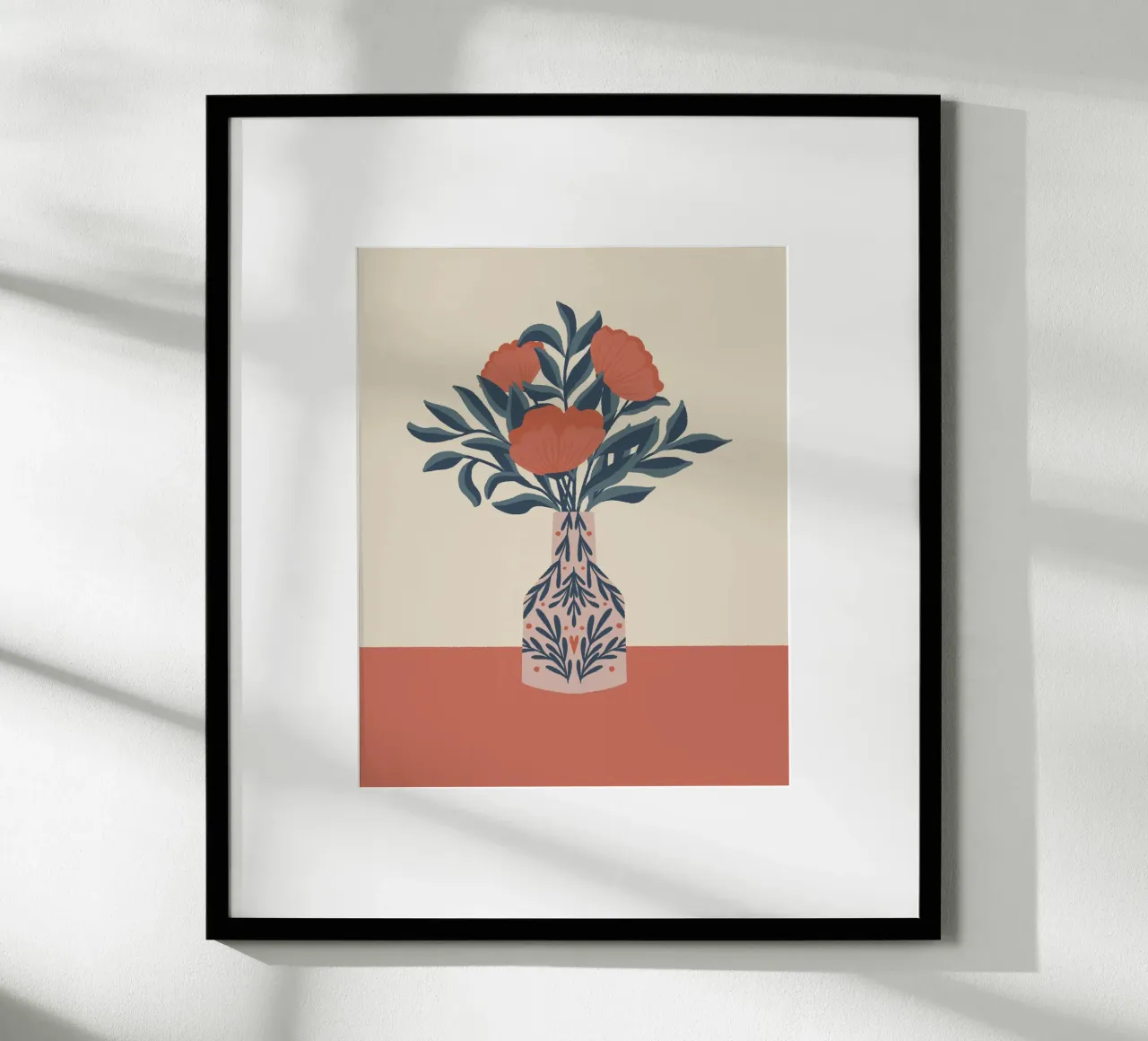 Papaveri in vaso - vibrazioni vintage poster con telaio in plastica da Wackapacka