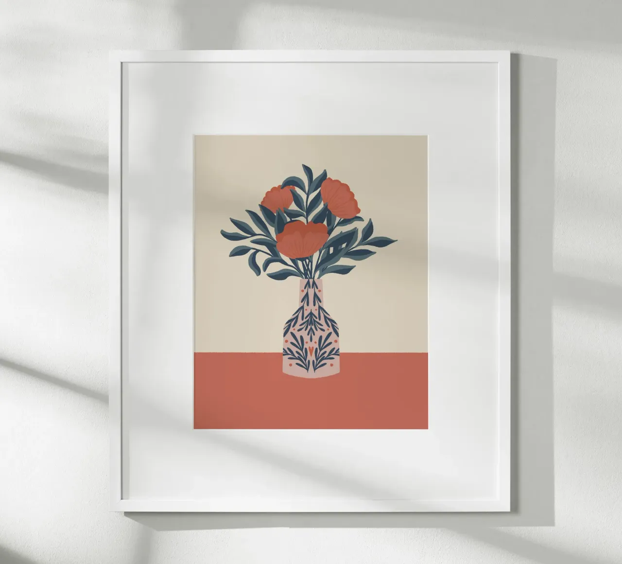 Papaveri in vaso - vibrazioni vintage poster con telaio in plastica da Wackapacka